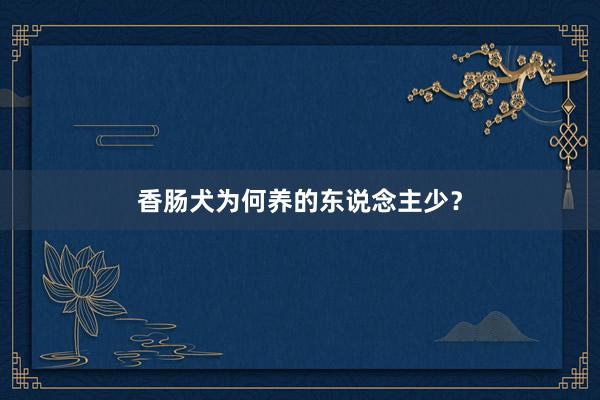 香肠犬为何养的东说念主少?